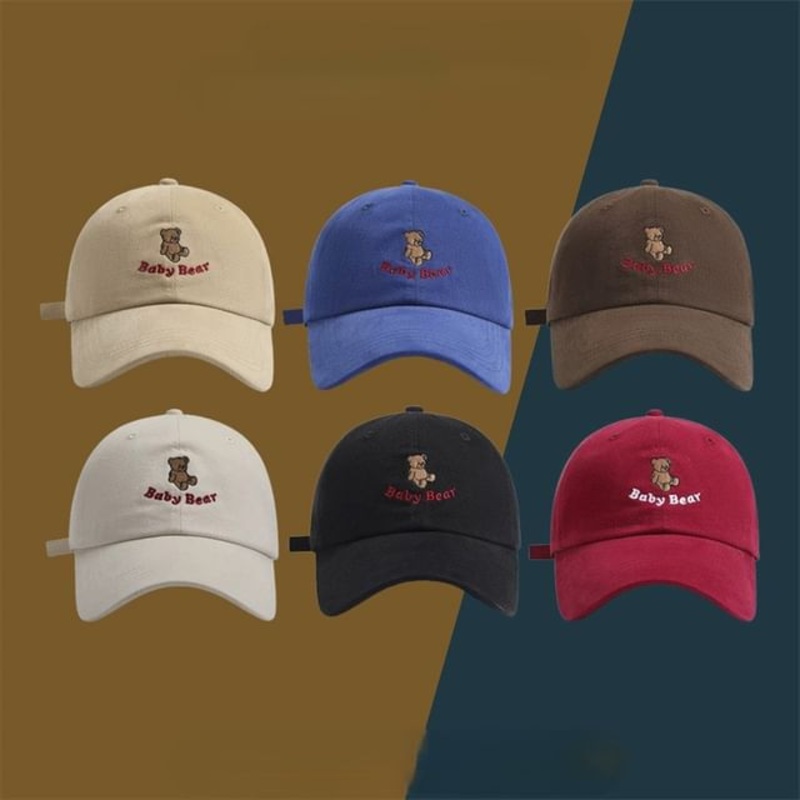 Cap Embroidered Baseball Bear|N552 – Beige|N552 – Black|N552 – Coffee|N552 – Khaki|N552 – Red|N552 – Sapphire Blue|One Size