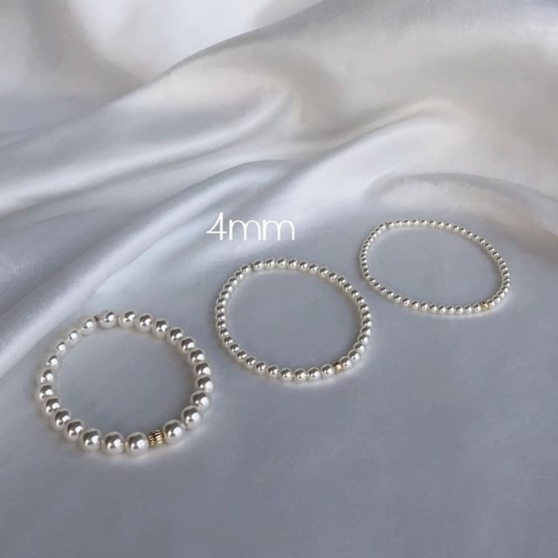 Faux Bracelet Pearl|White|0.3cm|0.4cm|0.6cm