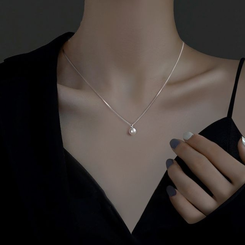 Necklace Alloy Faux Pearl Pendant