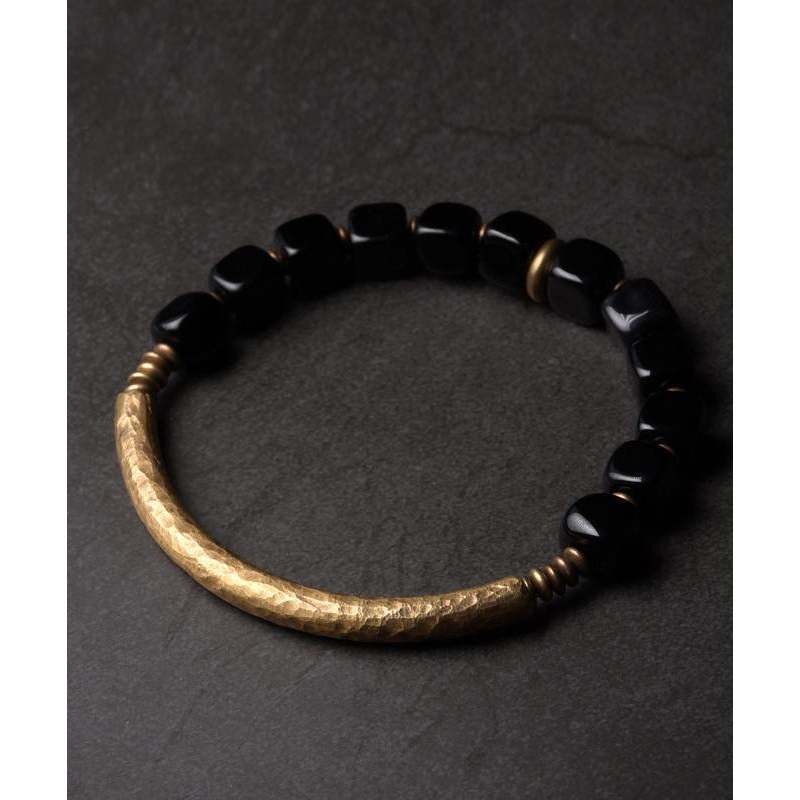 Obsidian Copper Retro Bracelet Gold