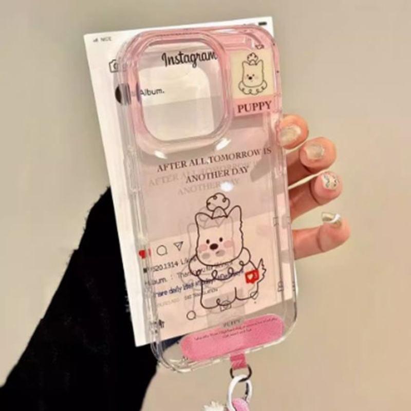 Phone Strap / Set Case Dog|yy5 – With Strap – Translucent Pink|yy5 – Without Strap – Translucent Pink|iPhone 13|iPhone 13 Pro|iPhone 13 Pro Max|iPhone 14|iPhone 14 Pro|iPhone 14 Pro Max|iPhone 15|iPhone 15 Pro|iPhone 15 Pro Max|iPhone 16|iPhone 16 Pro|iPh