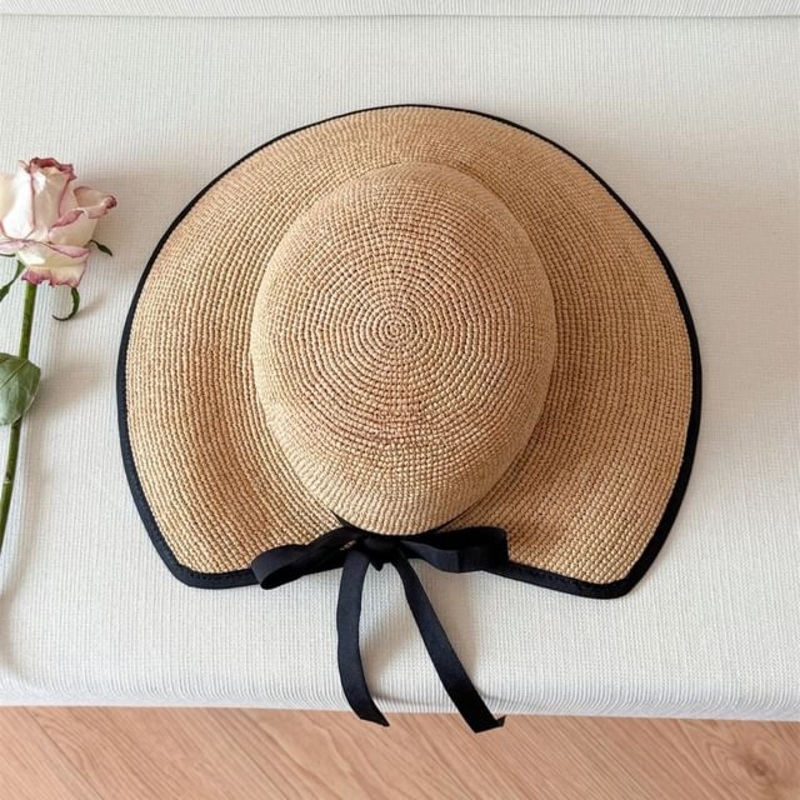 Two Tone Cloche Straw Hat|KD – Adjustable – Khaki|S|L
