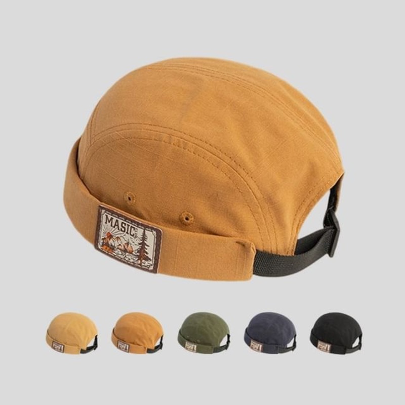 Applique Brimless Hat|N347 – Army Green|N347 – Black|N347 – Curcumin|N347 – Khaki|N347 – Navy Blue|One Size