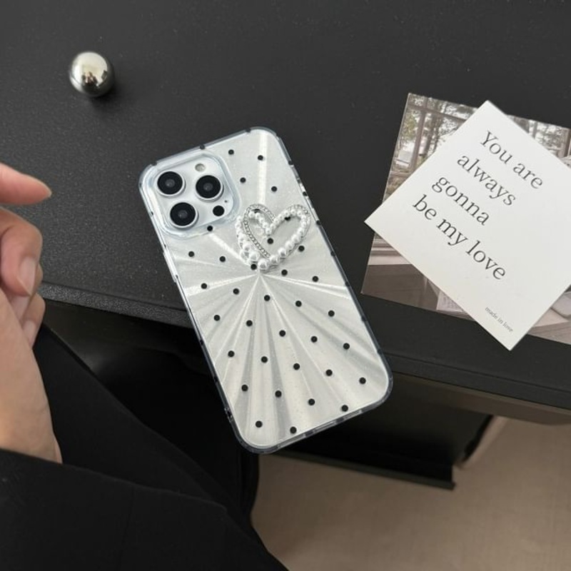 Dot Heart Polka Case Phone|With Heart Patch – Transparent|iPhone 12 Pro Max|iPhone 12/12 Pro|iPhone 13|iPhone 13 Pro|iPhone 13 Pro Max|iPhone 14|iPhone 14 Pro|iPhone 14 Pro Max|iPhone 15|iPhone 15 Pro|iPhone 15 Pro Max