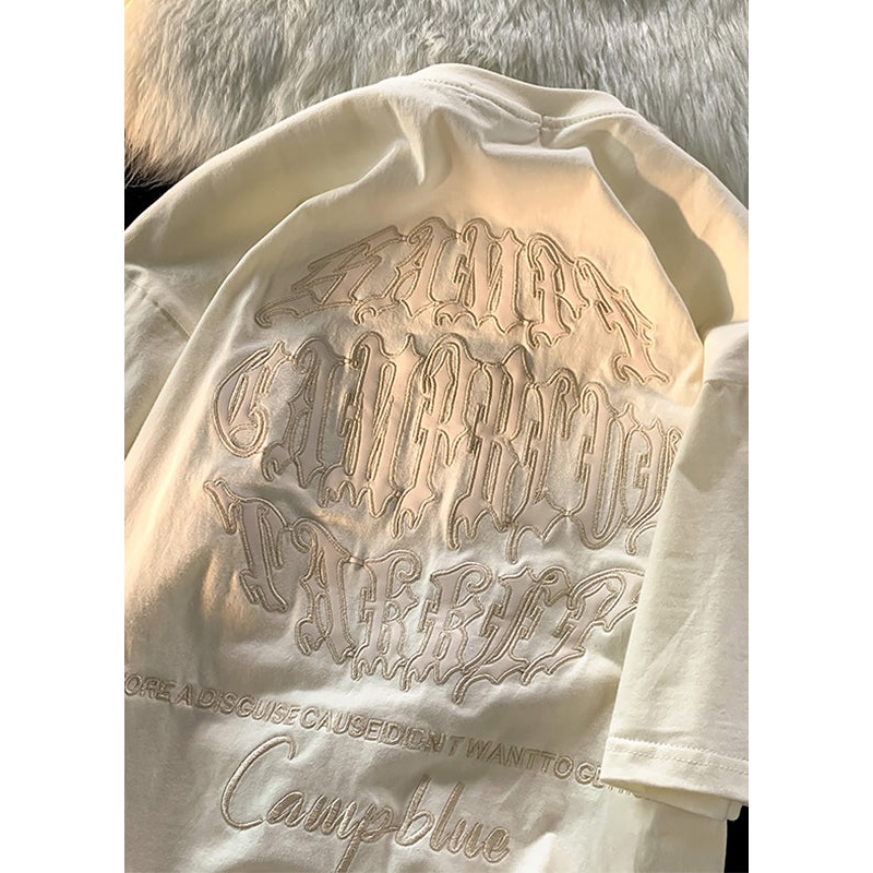 Letter Shirt New Embroideried Summer Designer White Mens T Cotton