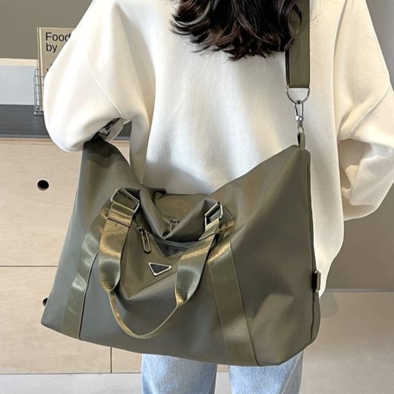 Travel Plain Bag Zip Duffel|Black|Gray|Green|One Size