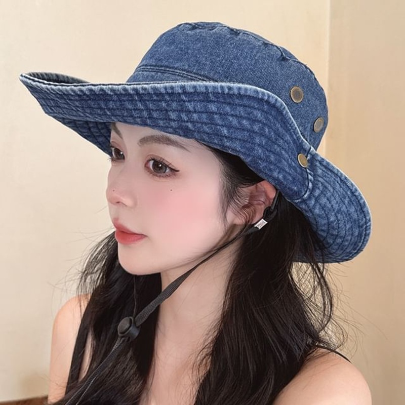 Boonie Denim Hat Washed|C3738 – Dark Blue|C3738 – Light Blue|C3738 – Medium blue|One Size