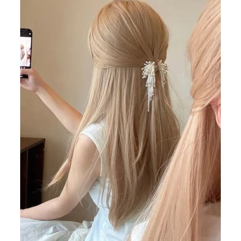 Novelty Champagne Tassel Alloy Hairpin Beads Crystal