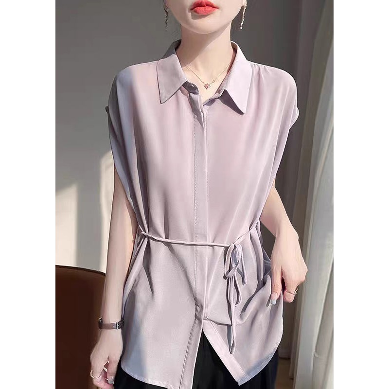 Up Peter Chiffon Blouses Pan Grey Collar Lace New Oversized