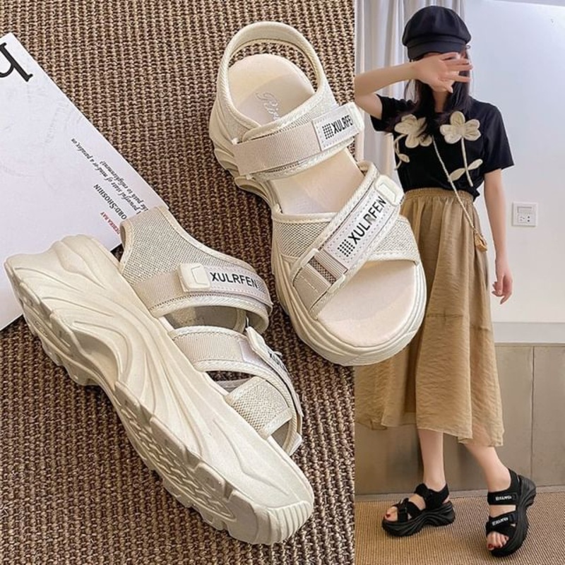 Lettering Adhesive Sandals Strap