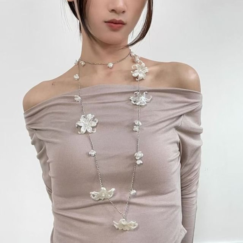 Necklace Long Floral