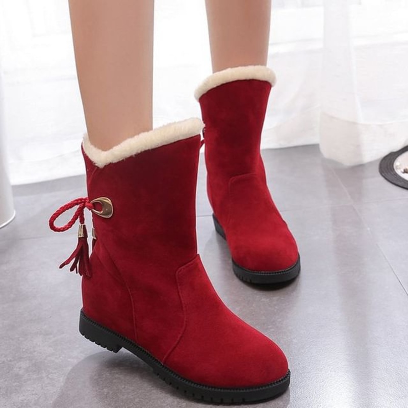 Snow Short Boots Hidden-Wedge|Black|Wine Red|Yellow|35|36|37|38|39|40|41