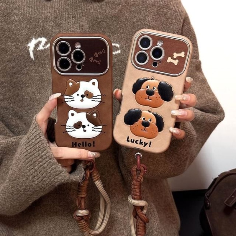 / Strap Case Animal Set Phone|Phone Case – Cat – Dark Brown|Phone Case – Dog – Light Brown|Set Of 2 – Phone Case & Strap – Cat – Dark Brown|Set Of 2 – Phone Case & Strap – Dog – Light Brown|iPhone 13|iPhone 13 Pro|iPhone 13 Pro Max|iPhone 14|iPhone 14 Pro