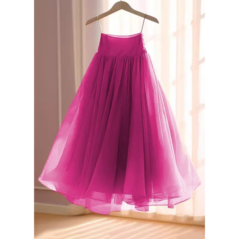Chiffon Skirts Women Rose Waist Solid High Summer