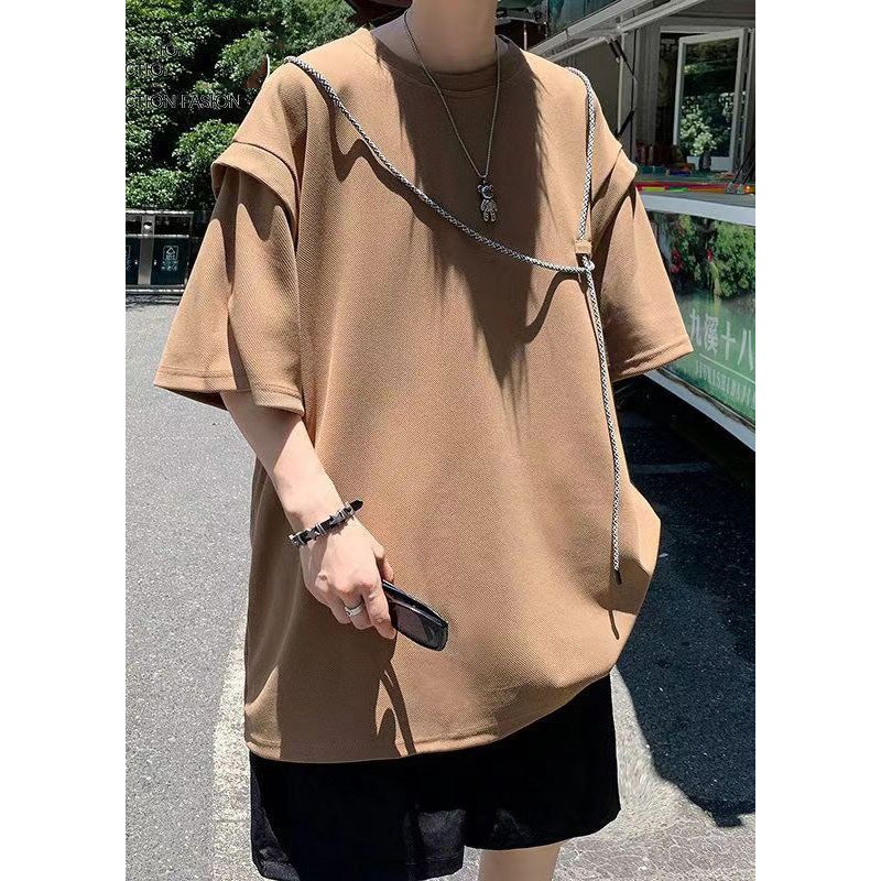 Grunt Brown Style Summer Boutique Shirts Men’s Cotton Oversized