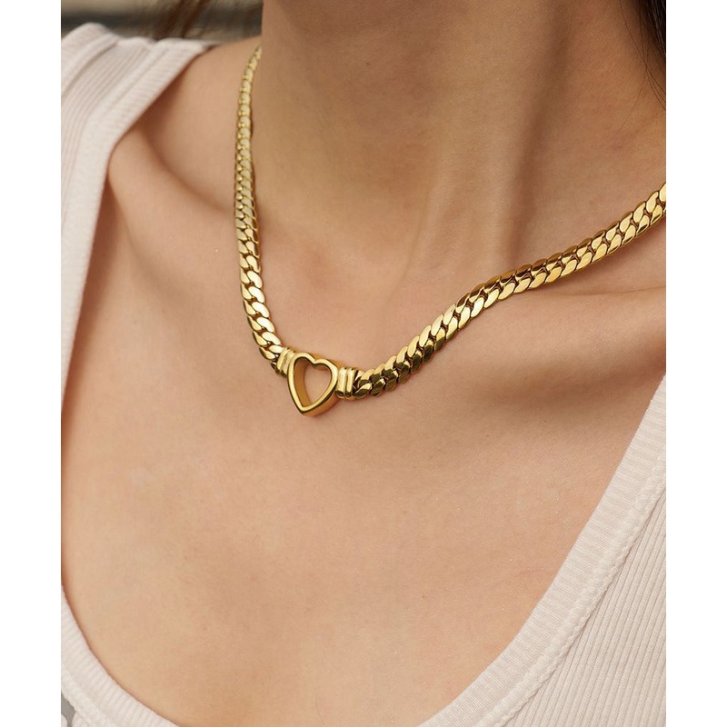 Style Gold Stainless Steel Love Lariat Necklace WI001