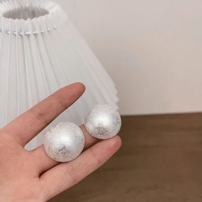 Bead Earring Alloy Stud Brushed