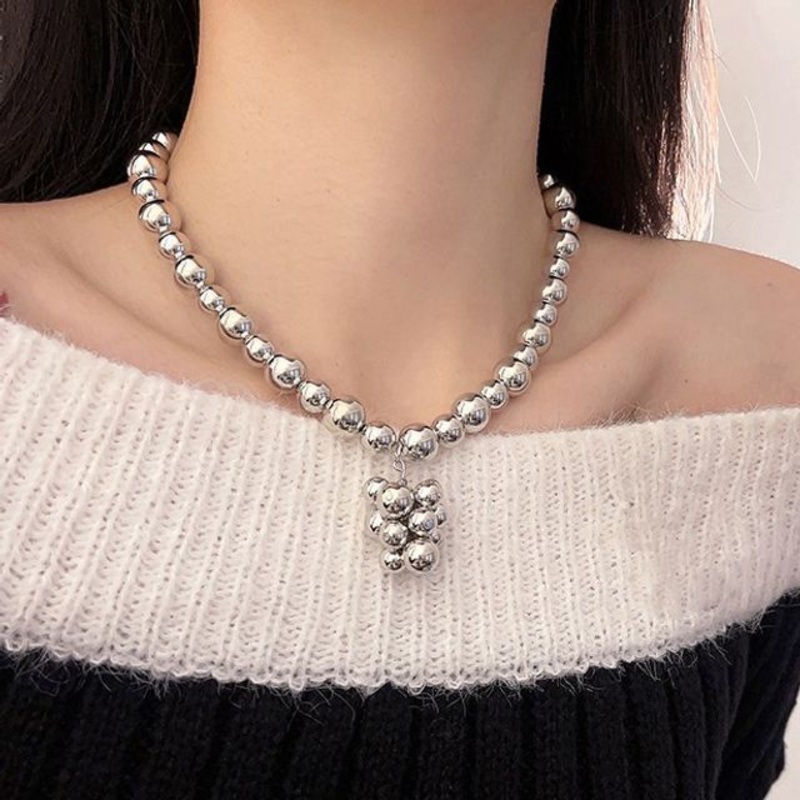 Pendant Bead Choker Alloy