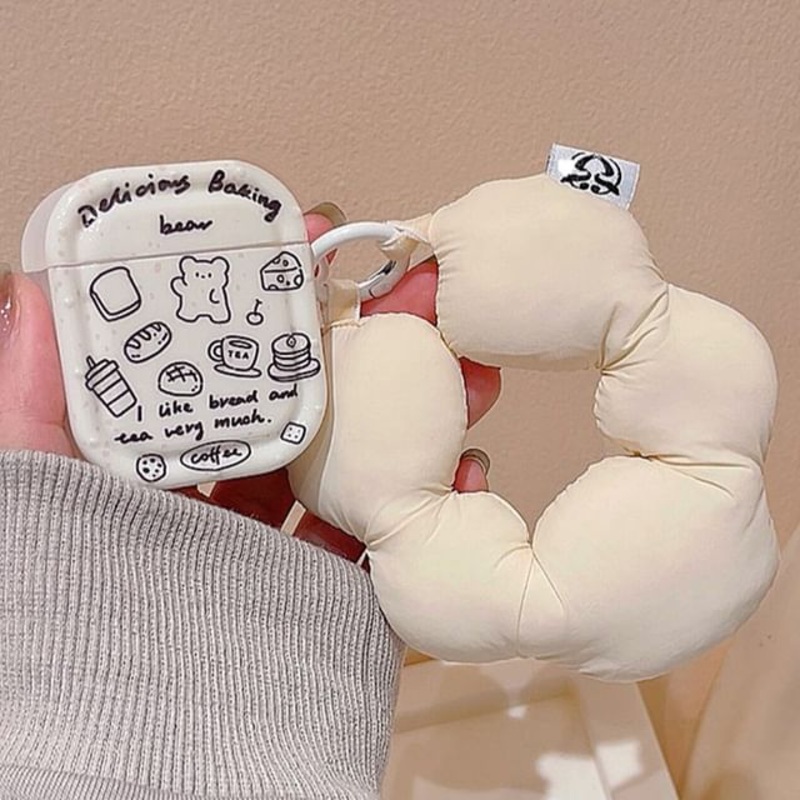 Bread Bear  / Flower Wrist Band –  Airpods / Pro Earphone Case Skin