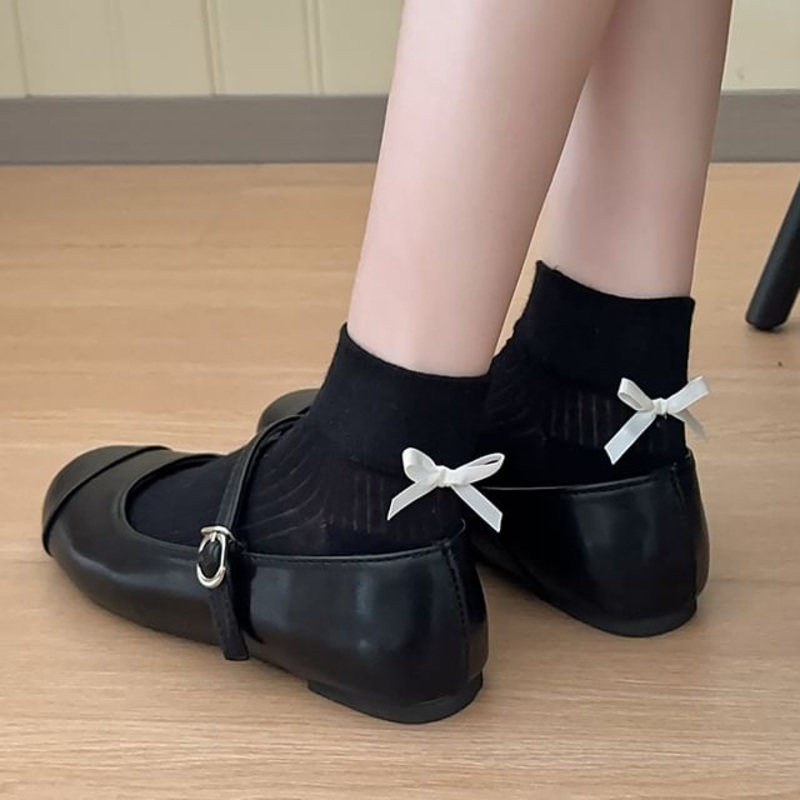 Plain Ribbed Bow Socks|Short Edition – Black Bow – Gray|Short Edition – Black Bow – White|Short Edition – Pink Bow – White|Short Edition – White Bow – Black|35 To 40