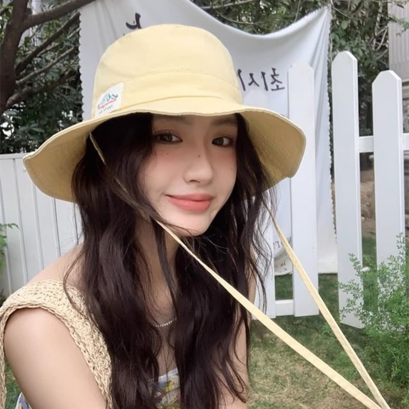 Applique Boonie Hat|Army Green|Black|Khaki|Pink|White|Yellow|M