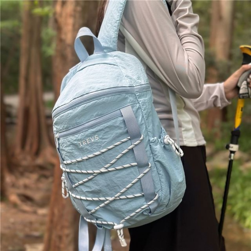 Lettering Backpack Hiking|Black|Blue|Gray|Green|Pink|One Size