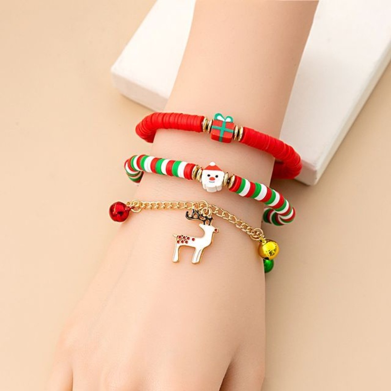 Christmas Bracelet  / Set|S321 – Red & Green|S322 – Red & Green|S323 – Red & Green|S324 – Red & Green|S325 – Red & Green|S326 – Red & Green|S327 – Red & Green|S328 – Red & Green|One Size