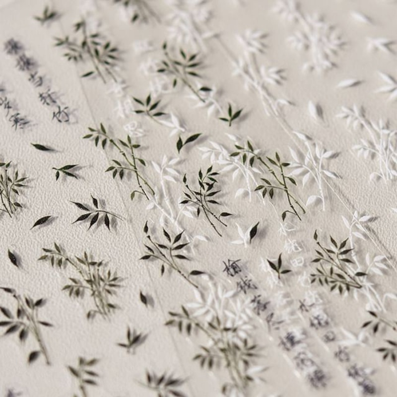Bamboo Nail Art Stickers|3523 – Green|3524 – White|One Size