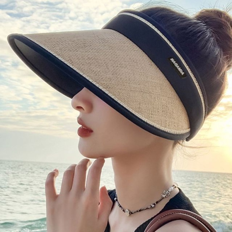 Adjustable Straw Visor|Black|One Size
