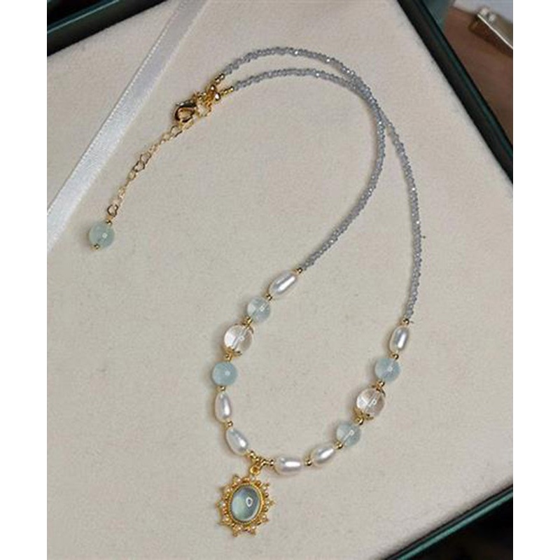 Alloy Fine Pendant Colorblock Crystal Necklace Pearl