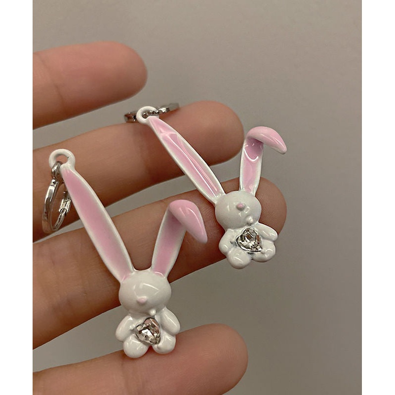 Zircon Little Cute Drop Spray Painting Pink Rabbit Copper