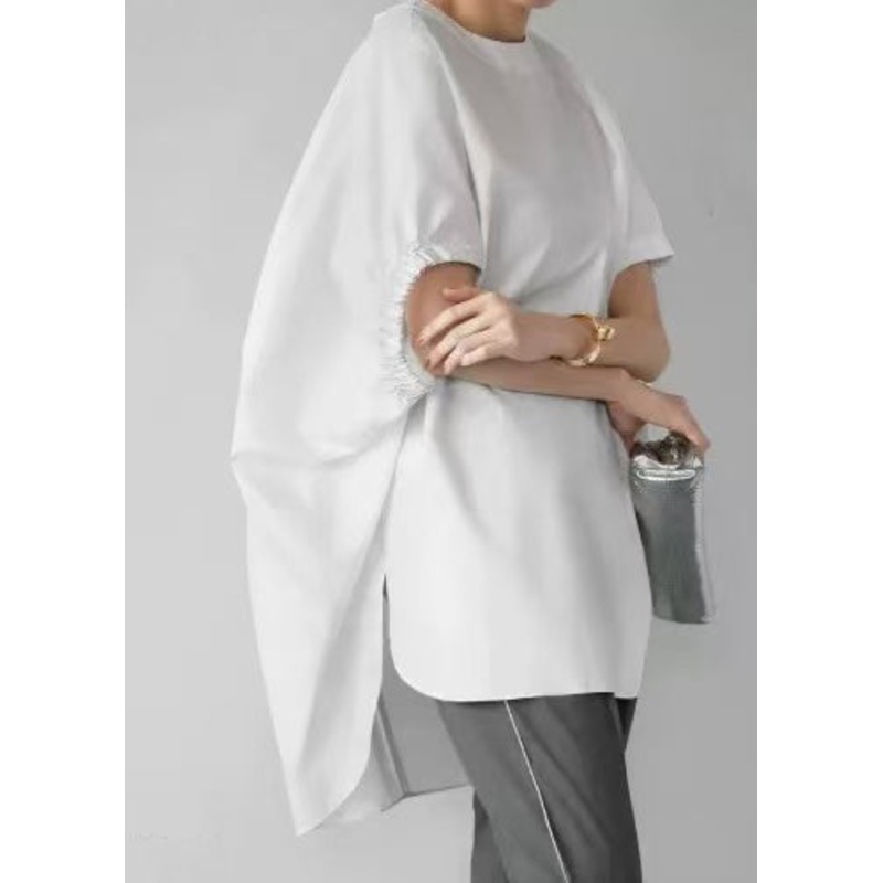 Oversized Tanks Sleeves Casual White Cloak Cotton